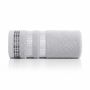 Ręcznik bawełniany frotte 70×140 cm Luxury szary miękki chłonny 845379 Ręcznik bawełniany frotte 70×140 cm Luxury szary miękki chłonny 845379