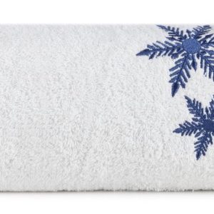 Ręcznik Carol 70×140 biały niebieski świąteczny 480 g/m2 951216 Ręcznik Carol 70×140 biały niebieski świąteczny 480 g/m2 951216