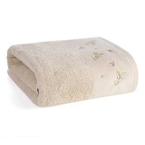 Ręcznik DALIA bawełniany beżowy 50×90 cm miękki i chłonny 827246 Ręcznik DALIA bawełniany beżowy 50×90 cm miękki i chłonny 827246