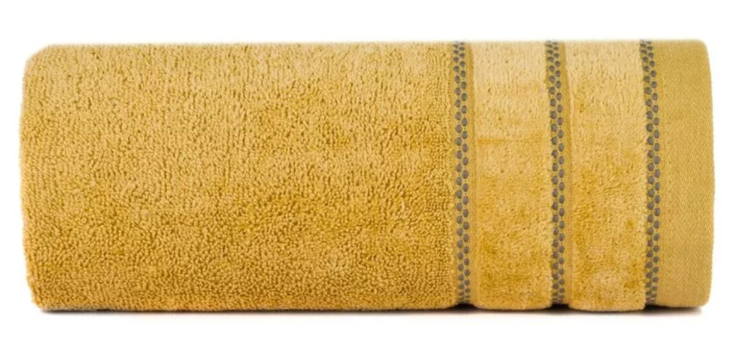 Ręcznik Dona 30x50 07 musztardowy z welurową bordiurą frotte 500 g/m2 988132