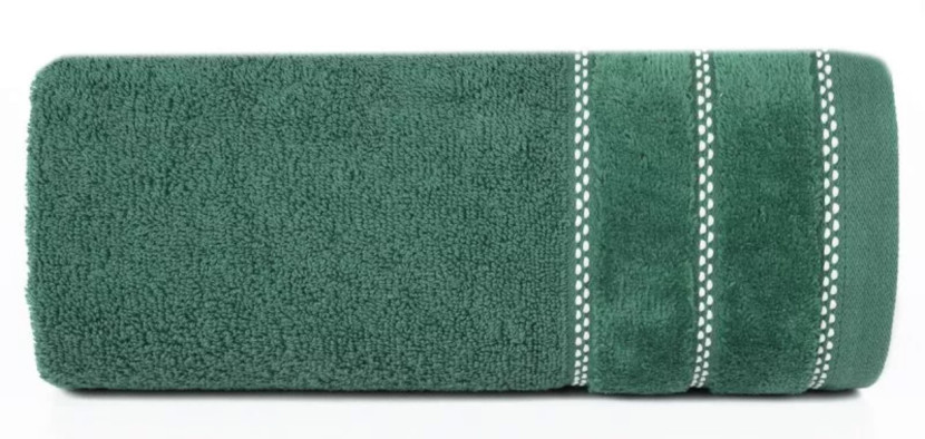 Ręcznik Dona 30x50 08 zielony ciemny z welurową bordiurą frotte 500 g/m2 988130
