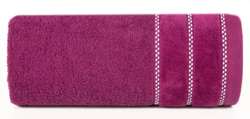 Ręcznik Dona 30x50 13 amarantowy z welurową bordiurą frotte 500 g/m2 988101
