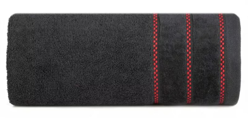 Ręcznik Dona 30x50 15 czarny z welurową bordiurą frotte 500 g/m2 1000700