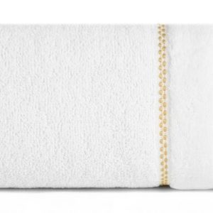 Ręcznik Dona 30×50 biały z welurową bordiurą frotte 500 g/m2 767066 Ręcznik Dona 30×50 biały z welurową bordiurą frotte 500 g/m2 767066