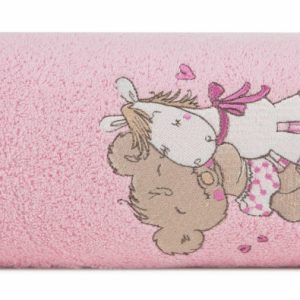 Ręcznik dziecięcy 50×90 Baby różowy miś jednorożec 450g/m2 410634