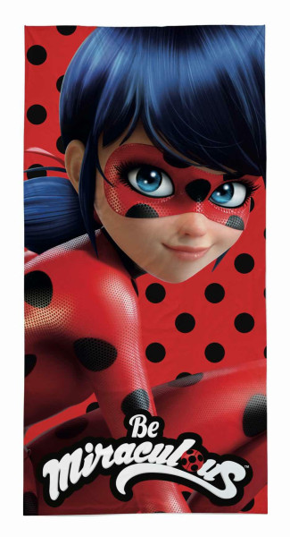 Ręcznik dziecięcy 70x140 Ladybug czerwony czarny bawełniany 770600