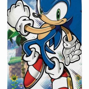 Ręcznik dziecięcy 70×140 Sonic niebieski biały zielony bawełniany 770609 Ręcznik dziecięcy 70×140 Sonic niebieski biały zielony bawełniany 770609
