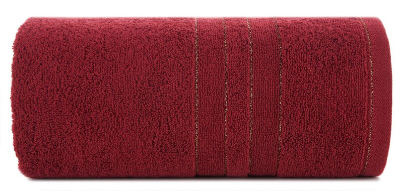 Ręcznik Gala 50x90 bordowy zdobiony błyszczącą nicią 500 g/m2 767799