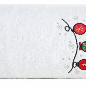 Ręcznik Gerda 70×140 biały bombki świąteczny 450 g/m2 410689 Ręcznik Gerda 70×140 biały bombki świąteczny 450 g/m2 410689