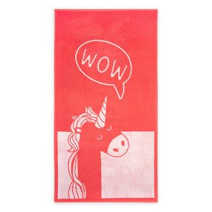 Ręcznik kąpielowy Jednorożec 70×130 cm czerwony 53121 Ręcznik kąpielowy Jednorożec 70×130 cm czerwony 53121