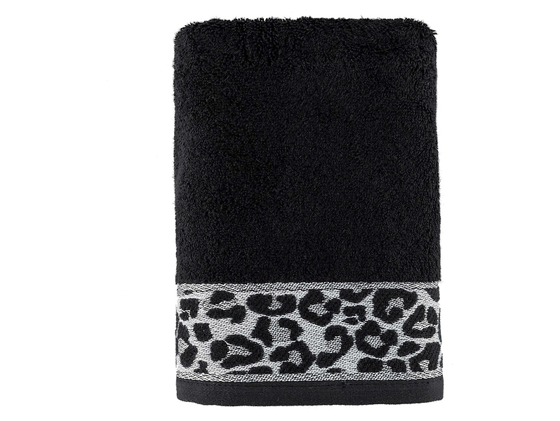Ręcznik kąpielowy Leopard 70x140 cm czarny 48515
