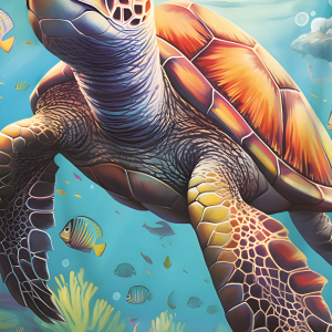 Ręcznik kąpielowy plażowy 100×180 Żółw Wodny 730307 Ręcznik kąpielowy plażowy 100×180 Żółw Wodny 730307