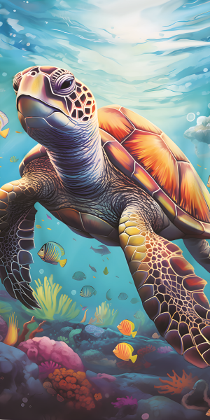 Ręcznik kąpielowy plażowy 100x180 Żółw Wodny 730307