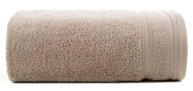 Ręcznik Kely 70x140 beżowy z ozdobną bordiurą w pasy 500 g/m2 770070