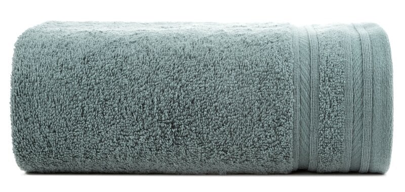 Ręcznik Kely 70x140 miętowy ciemny z ozdobną bordiurą w pasy 500 g/m2 770050
