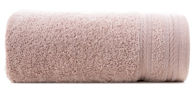 Ręcznik Kely 70x140 pudrowy z ozdobną bordiurą w pasy 500 g/m2 770077