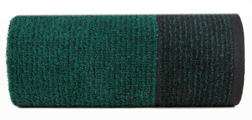 Ręcznik Leon 70x140 czarny ze wzorem w paski frotte 500g/m2 771851