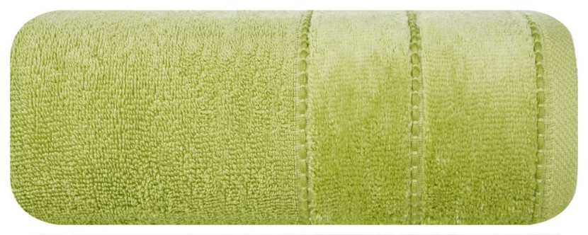 Ręcznik Mari 50x90 oliwkowy z welurową bordiurą 500g/m2 772222
