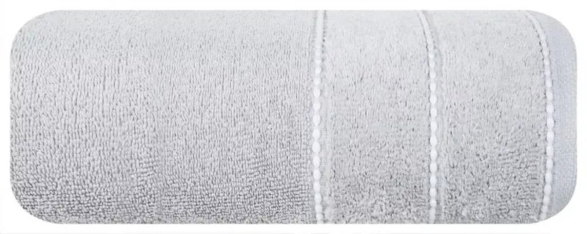 Ręcznik Mari 50x90 srebrny z welurową bordiurą 500g/m2 1000709