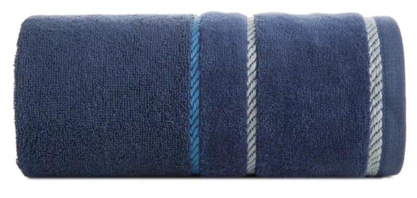 Ręcznik Nel 70x140 granatowy 9 welurowy z prostą bordiurą frotte 500 g/m2 988377