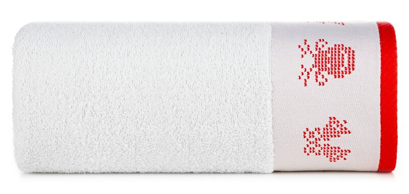 Ręcznik Noel 70x140 biały czerwony renifery świąteczny 450 g/m2 772311
