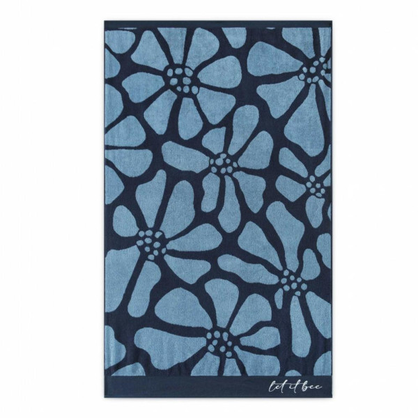 Ręcznik plażowy 100x160 Let it Bee Flowers niebieski 380g/m2 Zwoltex 770460