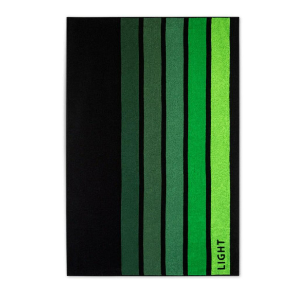 Ręcznik plażowy 100x160 Light zielony czarny pasy frotte 380 g/m2 772316