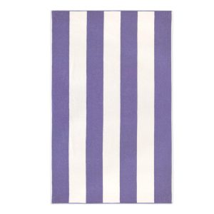 Ręcznik plażowy 100×160 Neon fioletowy biały pasy frotte 380 g/m2 772303