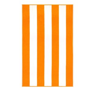 Ręcznik plażowy 100×160 Neon pomarańczowy biały pasy 380 g/m2 772267