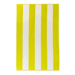 Ręcznik plażowy 100×160 Neon seledynowy biały pasy frotte Zwoltex 772299