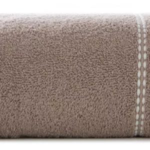 Ręcznik Seba 50×90 04 brązowy z ozdobną bordiurą w pasy 480 g/m2 988140