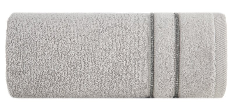 Ręcznik Sibel 30x50 srebrny z ozdobną bordiurą 500 g/m2 frotte 741490