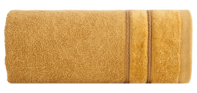 Ręcznik Sibel 70x140 06 musztardowy z ozdobną bordiurą 500 g/m2 frotte 741509
