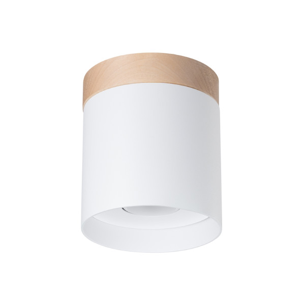 Reflektor spot BARREN biały naturalne drewno 1xGU10x10W IP20 Pure Lume 1033931