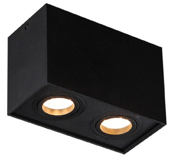 Reflektor spot BASIC SQUARE czarny 2xGU10x10W IP20 Maxlight 1034245