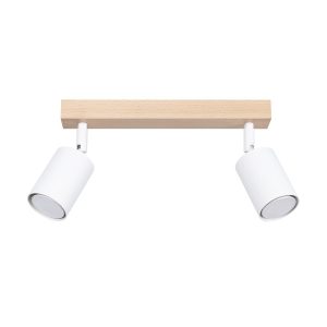 Reflektor spot JUNGLO biały i drewno 2xGU10x10W IP20 Pure Lume 1033935