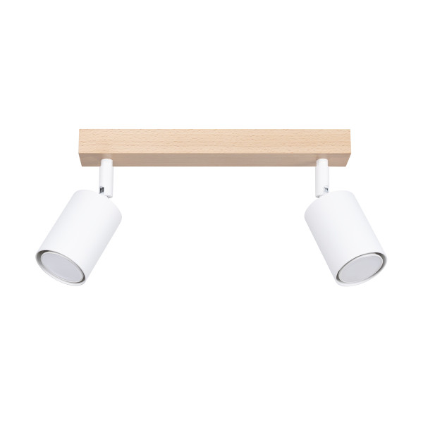 Reflektor spot JUNGLO biały i drewno 2xGU10x10W IP20 Pure Lume 1033935