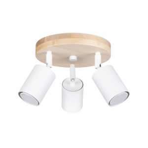 Reflektor spot JUNGLO biały i drewno 3xGU10x10W IP20 Pure Lume 1033906