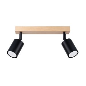 Reflektor spot JUNGLO czarny-drewno 2xGU10x10W IP20 Pure Lume 1033998