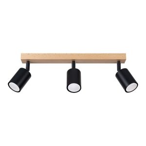 Reflektor spot JUNGLO czarny-drewno 3xGU10x10W IP20 Pure Lume 1033952