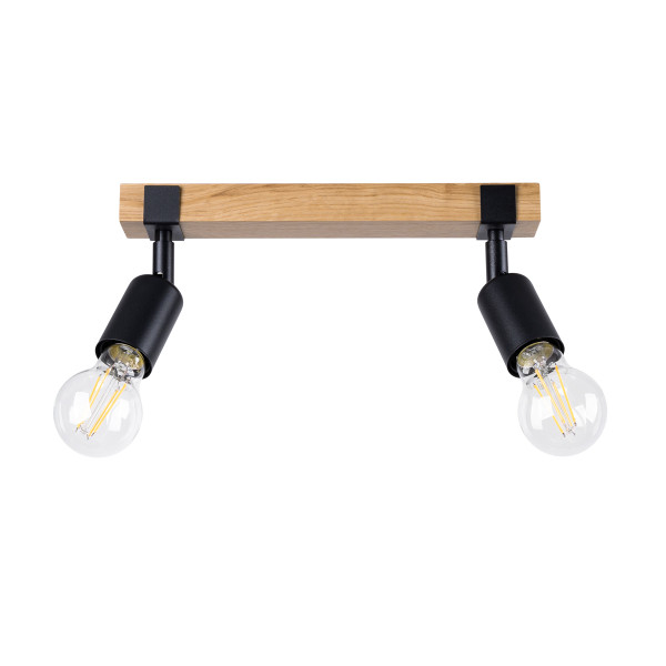 Reflektor spot LIMERO czarny-drewno 2xE27x15W IP20 Pure Lume 1034287