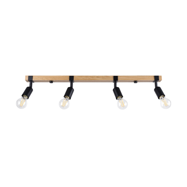 Reflektor spot LIMERO czarny-drewno 4xE27x15W IP20 Pure Lume 1034219