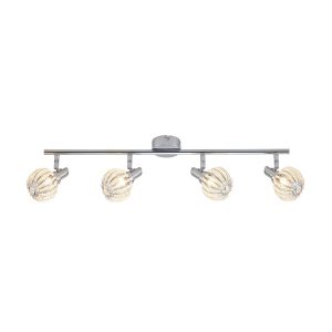 Reflektor sufitowy chromowany bezbarwny LOPEZ 4xG9x28W wym:13x81x8cm Italux 866632 Reflektor sufitowy chromowany bezbarwny LOPEZ 4xG9x28W wym:13x81x8cm Italux 866632
