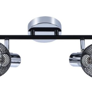 Reflektor sufitowy chromowany czarny RONI 2xE14x60W wym:19,5x40x15cm Lampex 866990 Reflektor sufitowy chromowany czarny RONI 2xE14x60W wym:19,5x40x15cm Lampex 866990