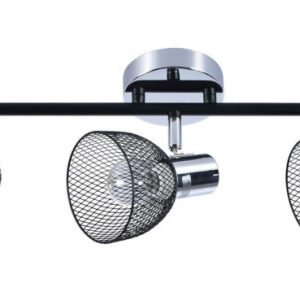 Reflektor sufitowy chromowany czarny RONI 3xE14x60W wym:19,5x57x15cm Lampex 867019 Reflektor sufitowy chromowany czarny RONI 3xE14x60W wym:19,5x57x15cm Lampex 867019