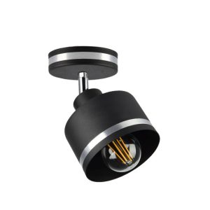 Reflektor sufitowy czarno-srebrny WAMA 1xE27x40W wym:17x12x12cm Candellux 866999 Reflektor sufitowy czarno-srebrny WAMA 1xE27x40W wym:17x12x12cm Candellux 866999