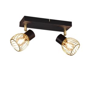 Reflektor sufitowy czarno-złoty ARDON 2xE14x10W wym:16x11x29,5cm RL 866041 Reflektor sufitowy czarno-złoty ARDON 2xE14x10W wym:16x11x29,5cm RL 866041