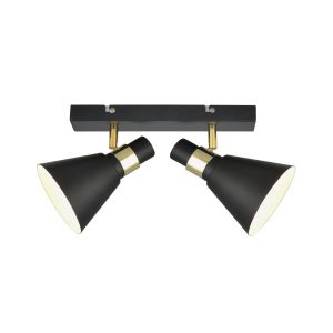 Reflektor sufitowy czarno-złoty BIAGIO 2xE14x40W wym:9x35x20cm Italux 866624 Reflektor sufitowy czarno-złoty BIAGIO 2xE14x40W wym:9x35x20cm Italux 866624