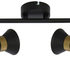 Reflektor sufitowy czarno-złoty Breda 2xE14x40W wym:16x32x10cm Reality 865909 Reflektor sufitowy czarno-złoty Breda 2xE14x40W wym:16x32x10cm Reality 865909