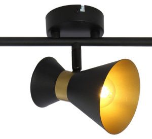 Reflektor sufitowy czarno-złoty Breda 3xE14x40W wym:16x50x10cm Reality 866052 Reflektor sufitowy czarno-złoty Breda 3xE14x40W wym:16x50x10cm Reality 866052